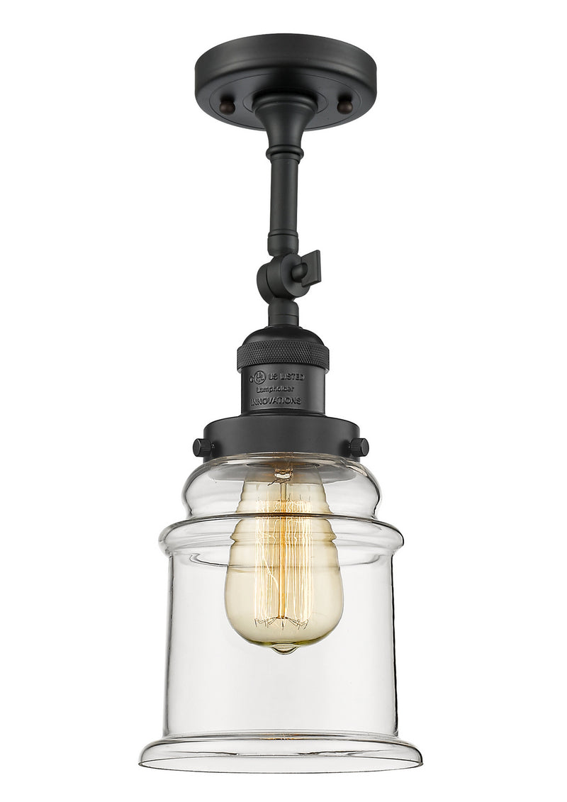 Innovations 201F-BK-G182 One Light Semi-Flush Mount, Matte Black