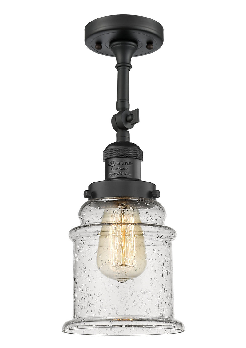 Innovations 201F-BK-G184 One Light Semi-Flush Mount, Matte Black