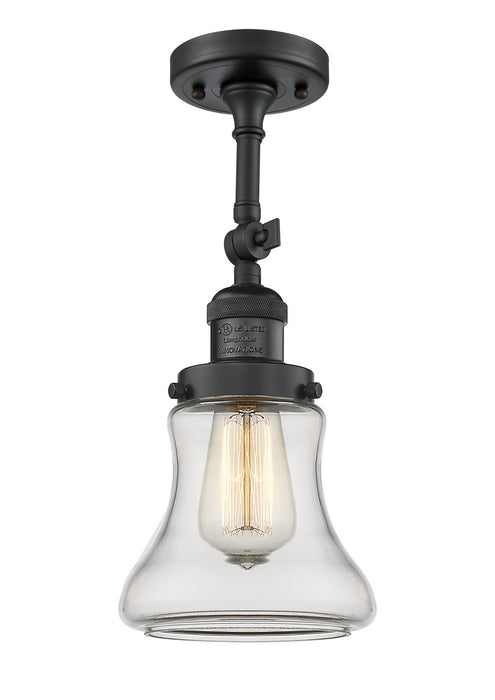 Innovations 201F-BK-G192 One Light Semi-Flush Mount, Matte Black