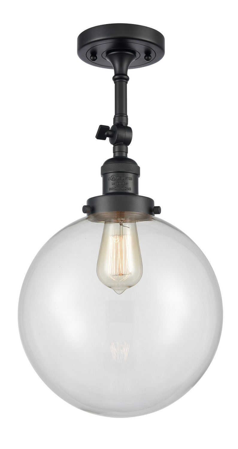 Innovations 201F-BK-G202-10-LED LED Semi-Flush Mount, Matte Black