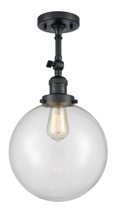 Innovations 201F-BK-G202-10-LED LED Semi-Flush Mount, Matte Black