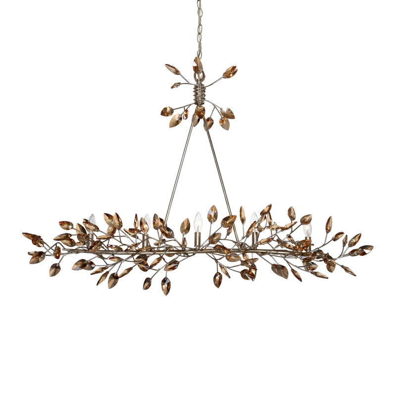 Zeev Lighting CD10102-5-SL-AGP-CC Five Light Chandelier, Silver Leaf w/Antique Gold