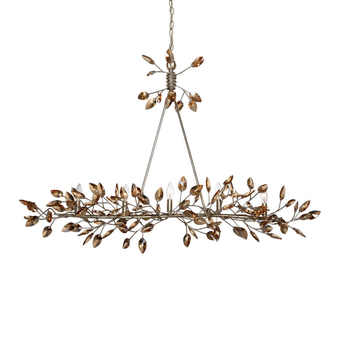 Zeev Lighting CD10102-5-SL-AGP-CC Five Light Chandelier, Silver Leaf w/Antique Gold