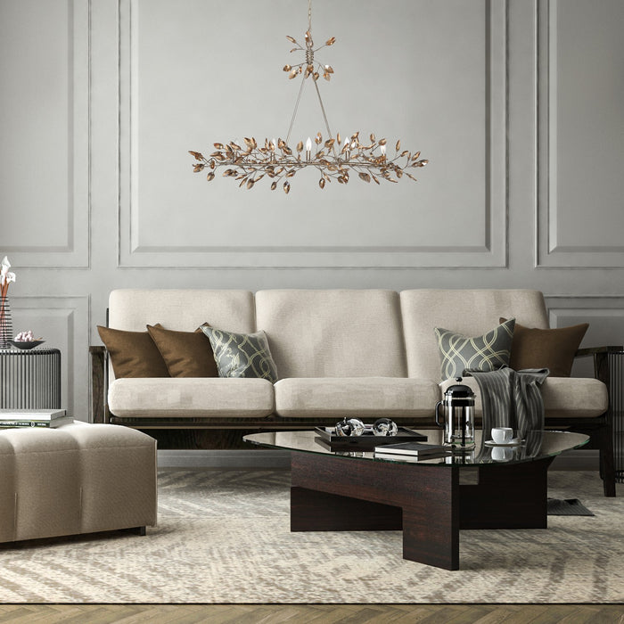 Zeev Lighting CD10102-5-SL-AGP-CC Five Light Chandelier, Silver Leaf w/Antique Gold