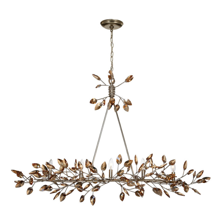 Zeev Lighting CD10102-5-SL-AGP-CC Five Light Chandelier, Silver Leaf w/Antique Gold