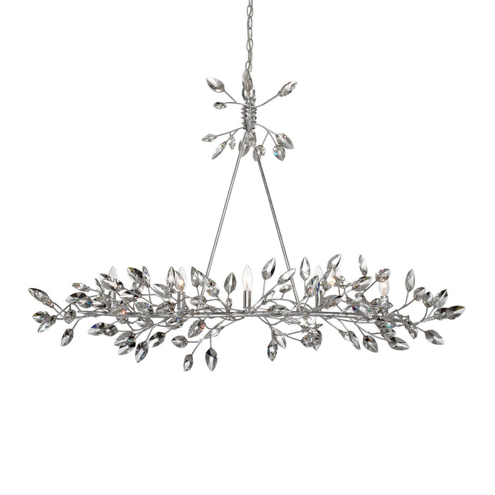 Zeev Lighting CD10102-5-SL-CL Five Light Chandelier, Silver Leaf