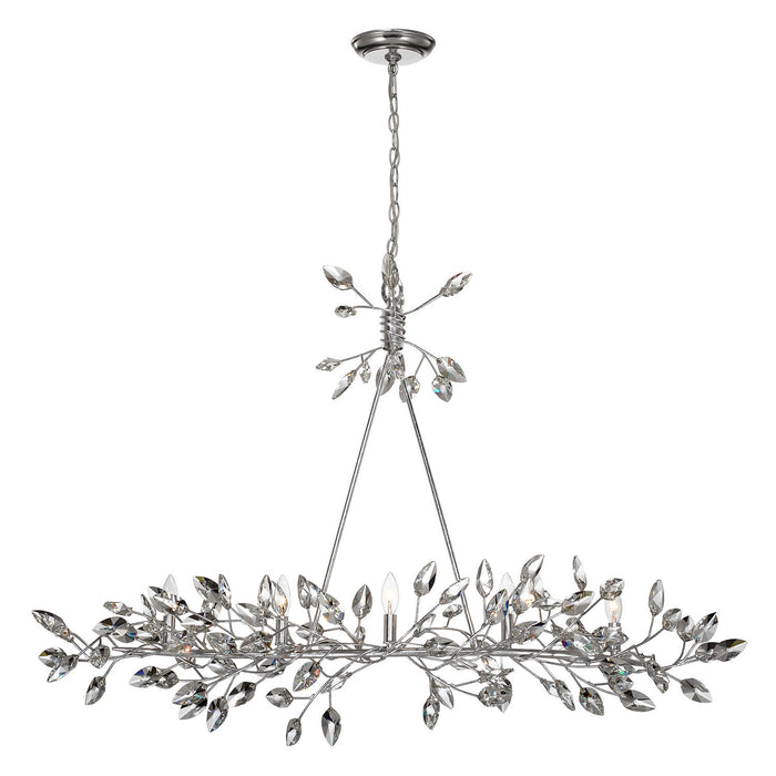 Zeev Lighting CD10102-5-SL-CL Five Light Chandelier, Silver Leaf