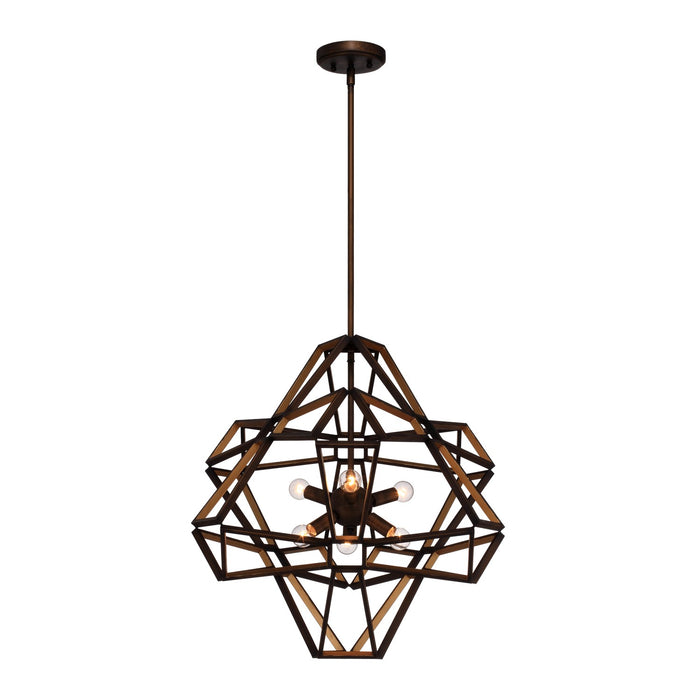 Zeev Lighting CD10146-6-CB-G Six Light Chandelier, Chestnut Bronze
