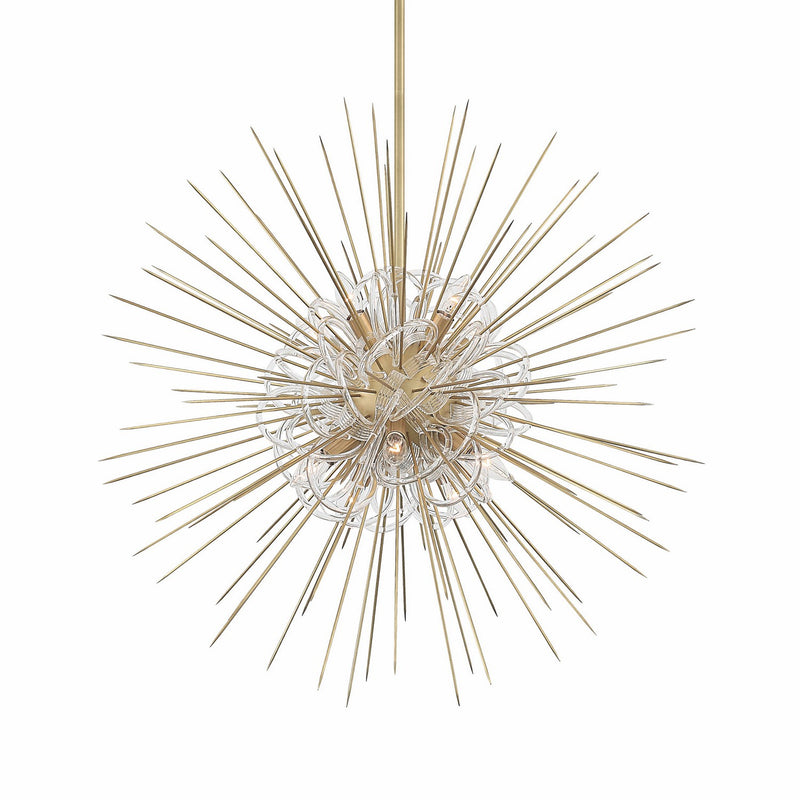 Zeev Lighting CD10264-10-AGB Ten Light Chandelier, Aged Brass