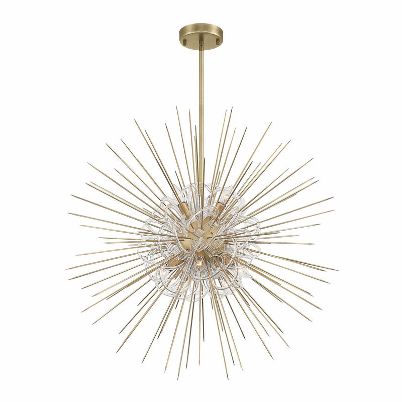 Zeev Lighting CD10264-10-AGB Ten Light Chandelier, Aged Brass