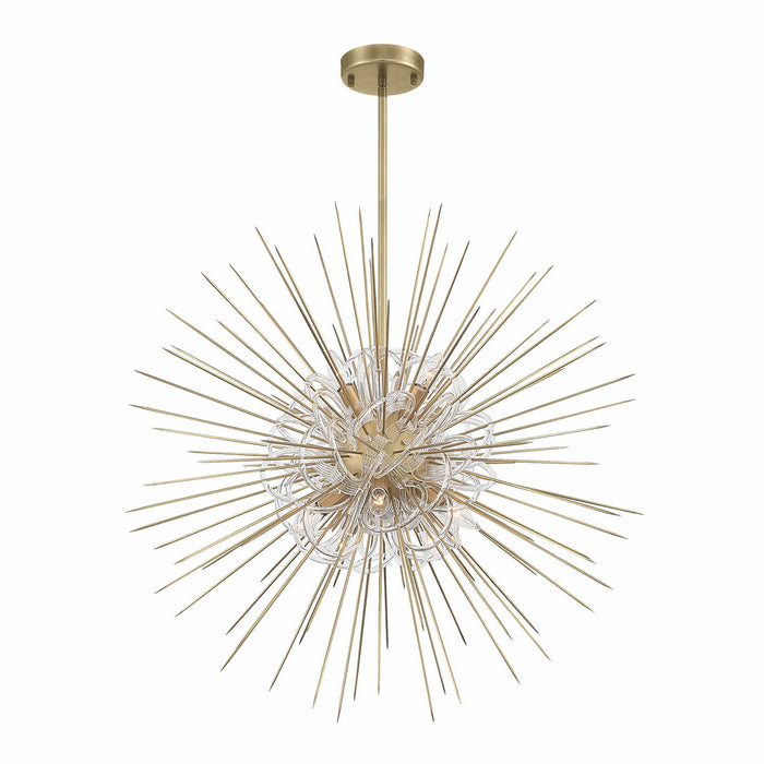 Zeev Lighting CD10264-10-AGB Ten Light Chandelier, Aged Brass