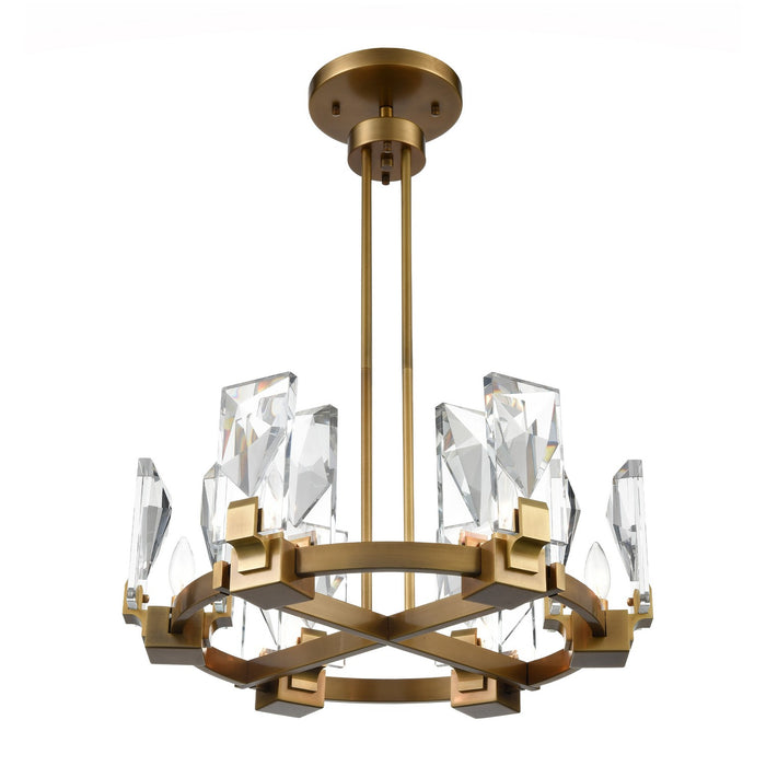 Zeev Lighting CD10353-6-AGB Six Light Chandelier, Aged Brass