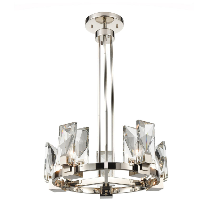 Zeev Lighting CD10354-6-PN Six Light Chandelier, Polished Nickel