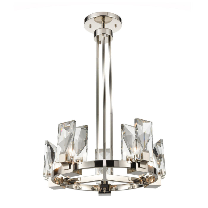 Zeev Lighting CD10354-6-PN Six Light Chandelier, Polished Nickel