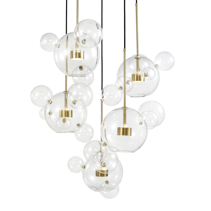 Zeev Lighting CD10380-10-AGB LED Chandelier, Aged Brass