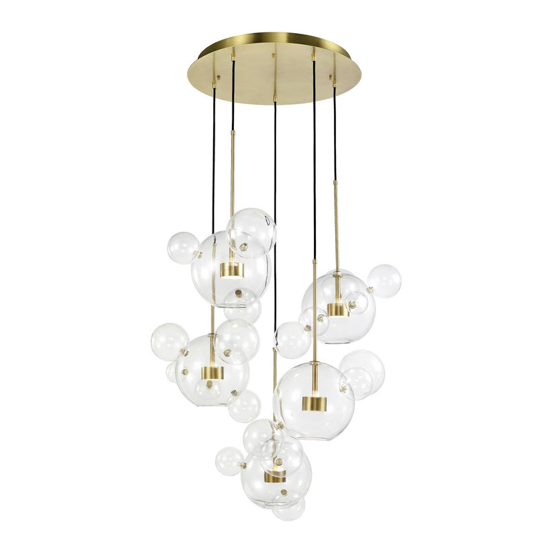 Zeev Lighting CD10380-10-AGB LED Chandelier, Aged Brass