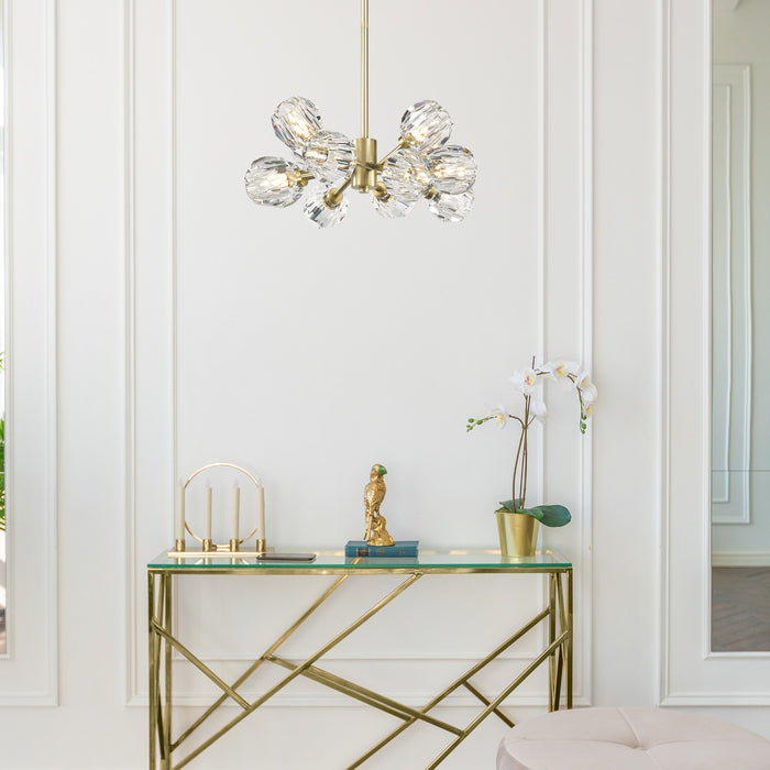 Zeev Lighting CD10506-12-AGB 12 Light Chandelier, Aged Brass