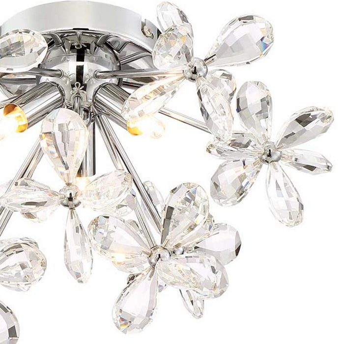 Zeev Lighting FM60045-3-CH Three Light Flush Mount, Chrome