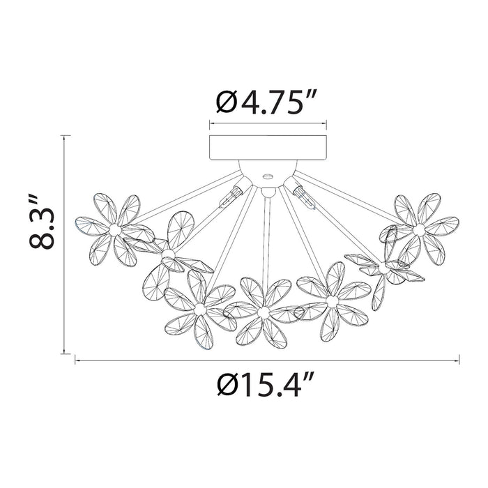 Zeev Lighting FM60045-3-CH Three Light Flush Mount, Chrome