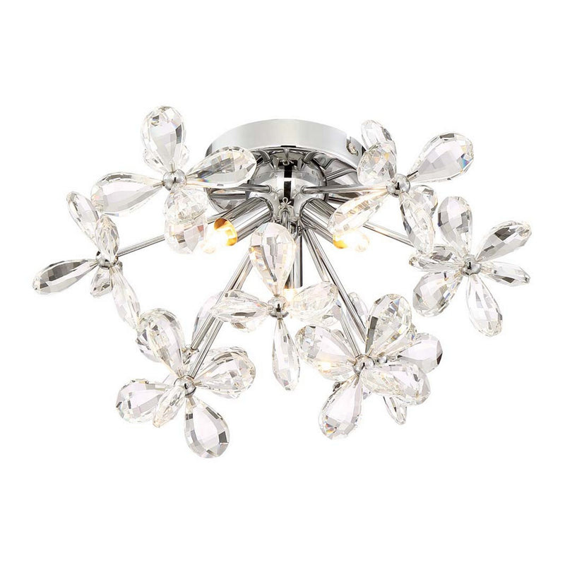 Zeev Lighting FM60045-3-CH Three Light Flush Mount, Chrome