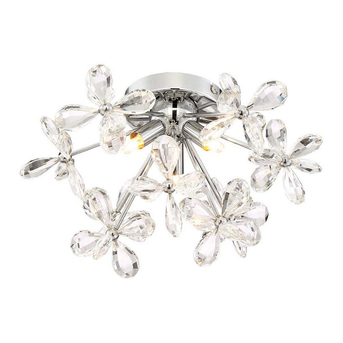 Zeev Lighting FM60045-3-CH Three Light Flush Mount, Chrome