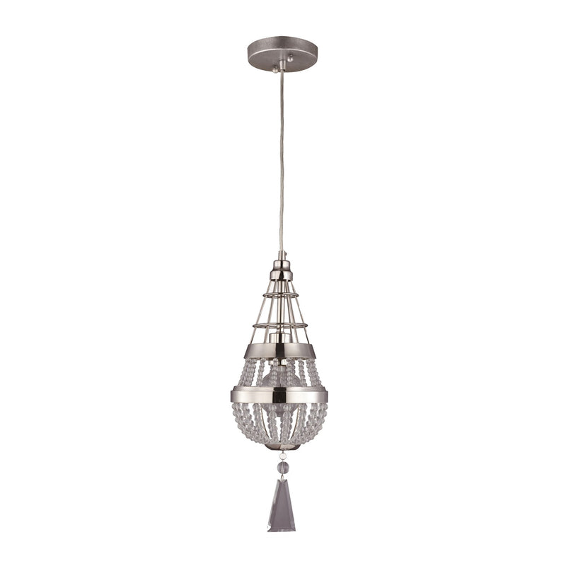 Zeev Lighting MP40006-1-PN-CLC One Light Mini Pendant, Polished Nickel