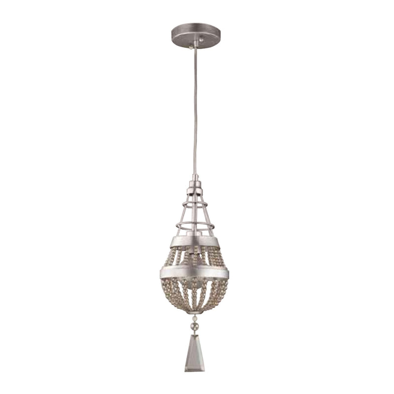 Zeev Lighting MP40007-1-PS-SC One Light Mini Pendant, Painted Silver