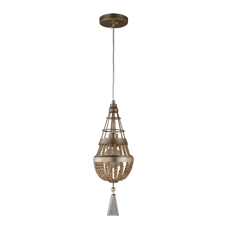 Zeev Lighting MP40008-1-PSG-CC One Light Mini Pendant, Painted Gold