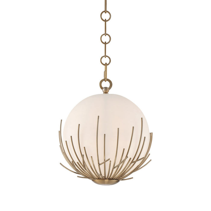 Zeev Lighting MP40016-1-AGB One Light Mini Pendant, Aged Brass