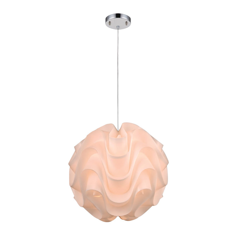 Zeev Lighting P30024L-1-CH-WH One Light Pendant, Chrome