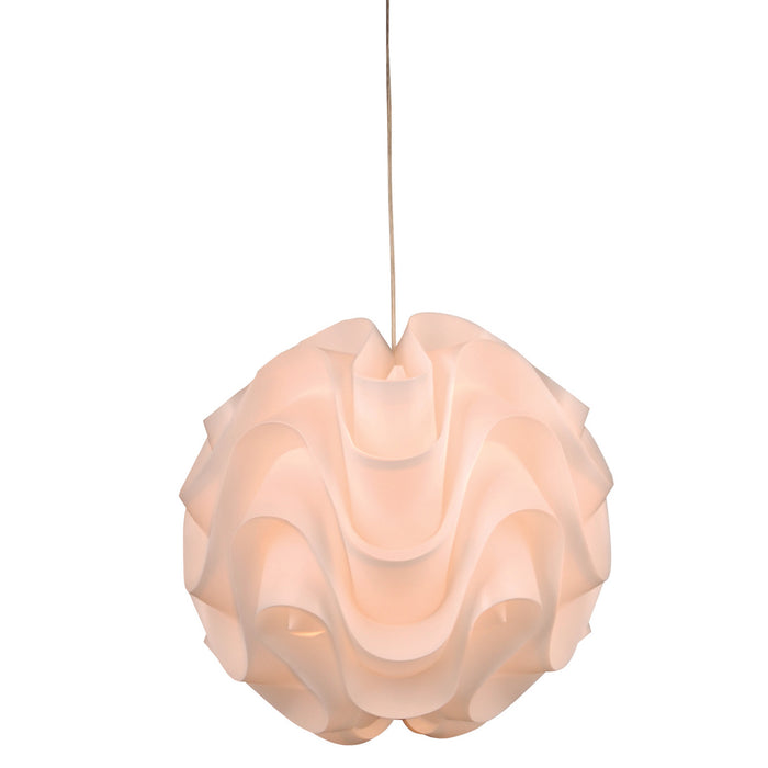 Zeev Lighting P30024L-1-CH-WH One Light Pendant, Chrome