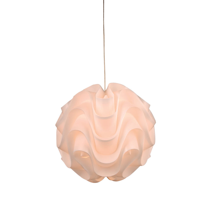 Zeev Lighting P30025M-1-CH-WH One Light Pendant, Chrome