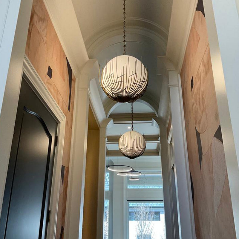 Zeev Lighting P30061-5-AGB Five Light Pendant, Aged Brass
