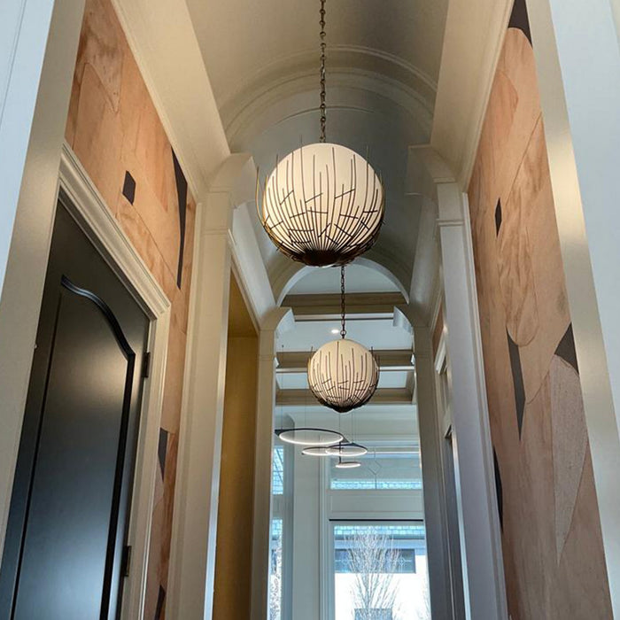 Zeev Lighting P30061-5-AGB Five Light Pendant, Aged Brass