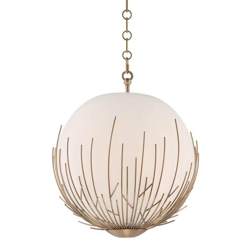 Zeev Lighting P30061-5-AGB Five Light Pendant, Aged Brass