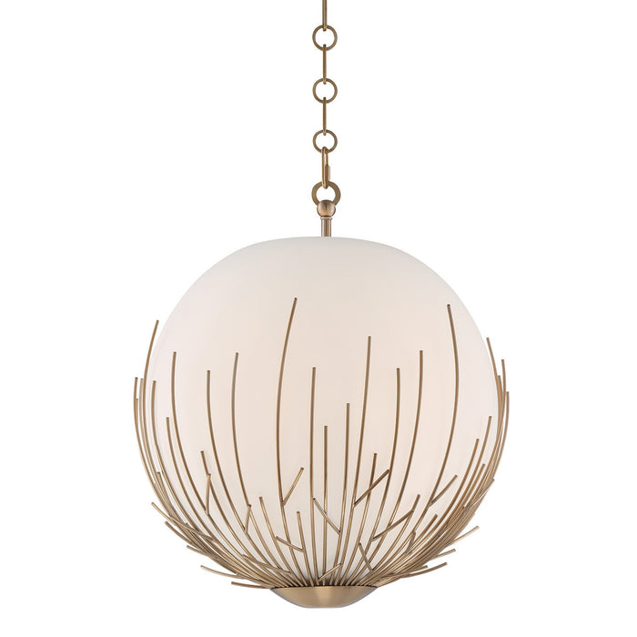 Zeev Lighting P30061-5-AGB Five Light Pendant, Aged Brass
