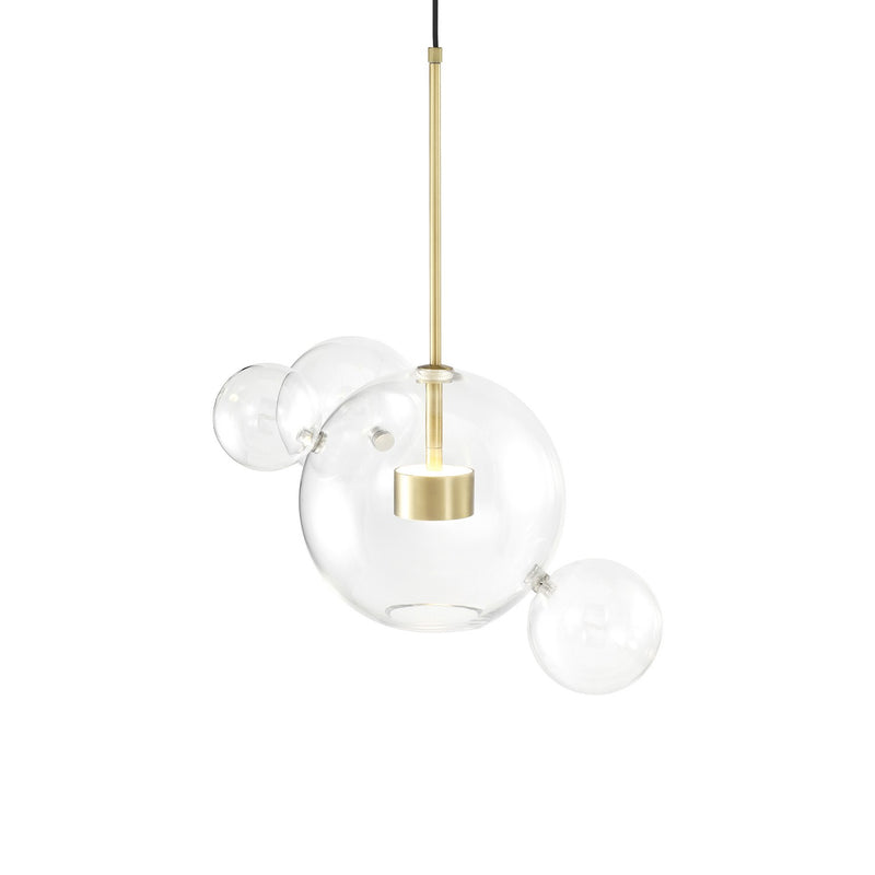 Zeev Lighting P30103-2-AGB LED Pendant, Aged Brass
