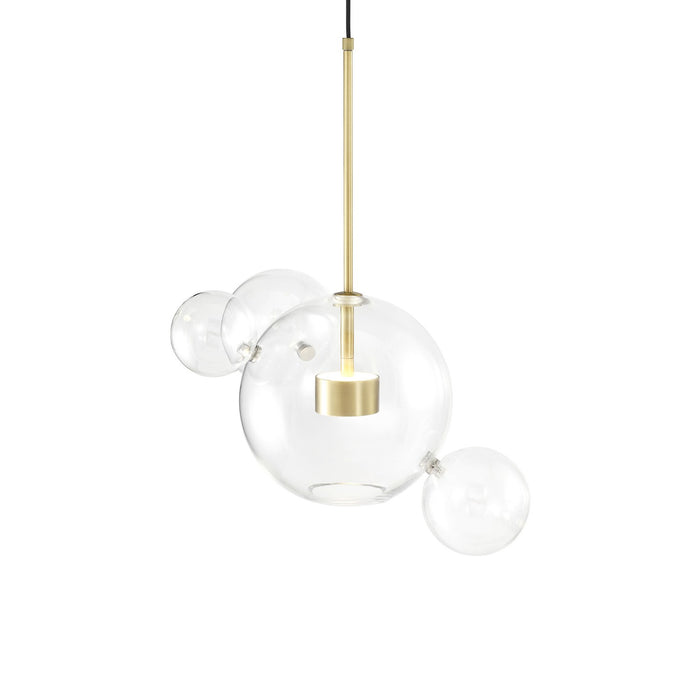 Zeev Lighting P30103-2-AGB LED Pendant, Aged Brass