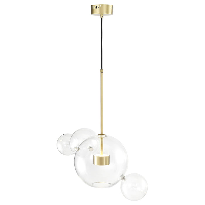 Zeev Lighting P30103-2-AGB LED Pendant, Aged Brass