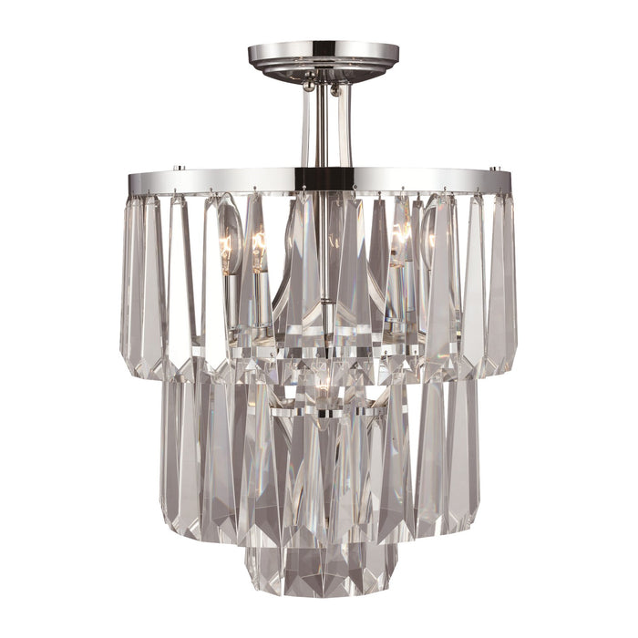 Zeev Lighting SF50003-3+1-PN Four Light Semi Flush Mount, Polished Nickel