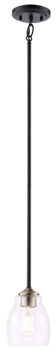 Minka-Lavery 2430-878 One Light Pendant, Coal And Stained Brass