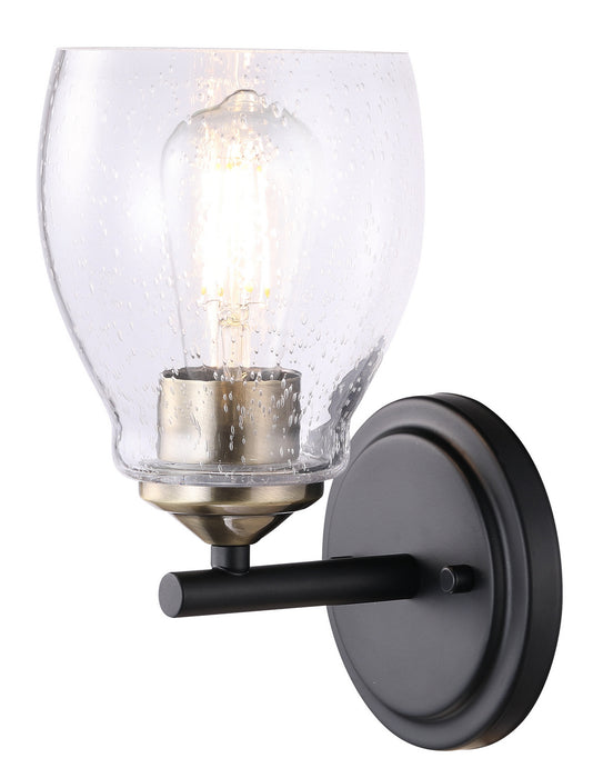 Minka-Lavery 2431-878 One Light Wall Lamp, Coal And Stained Brass