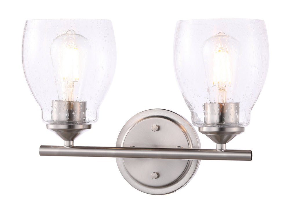 Minka-Lavery 2432-84 Two Light Wall Lamp, Brushed Nickel