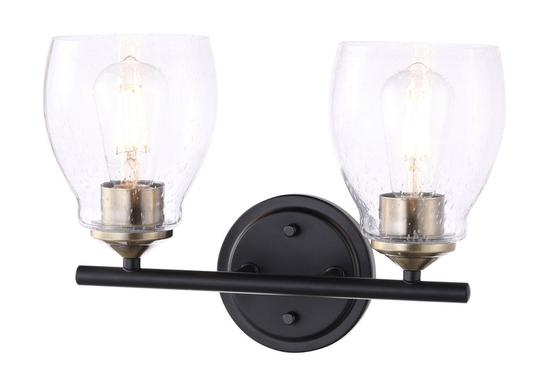 Minka-Lavery 2432-878 Two Light Wall Sconce, Coal And Stained Brass
