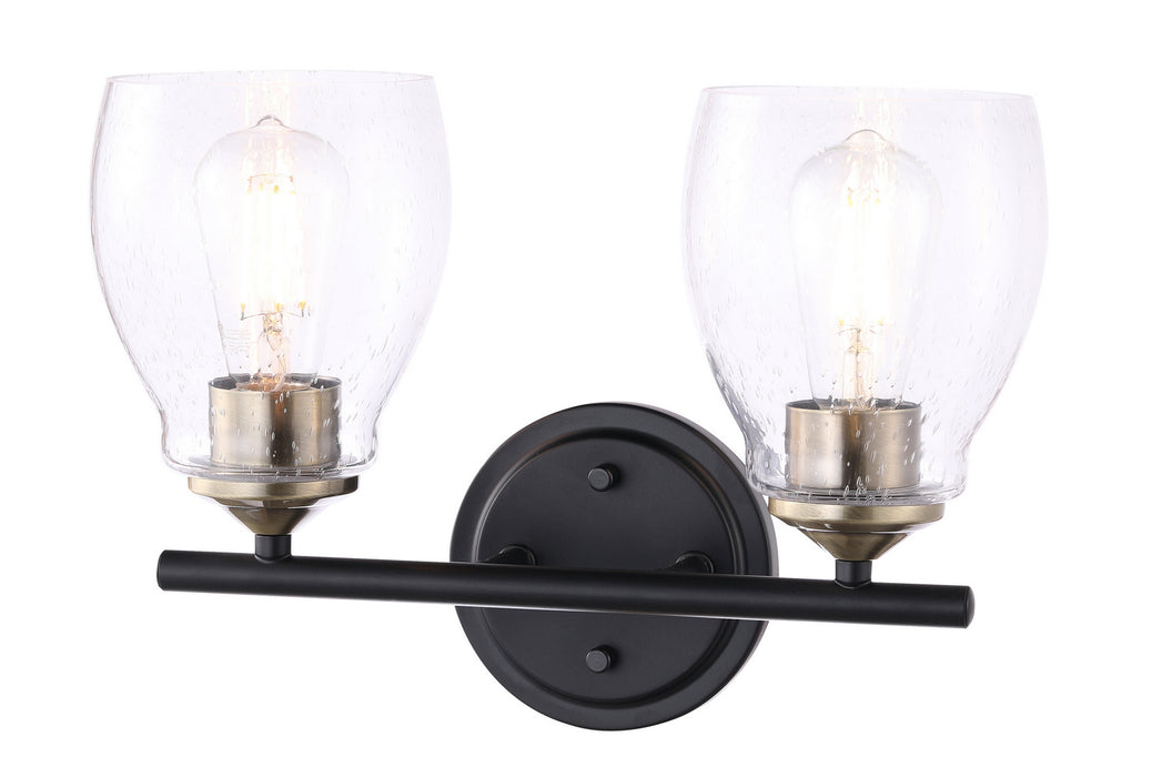 Minka-Lavery 2432-878 Two Light Wall Sconce, Coal And Stained Brass
