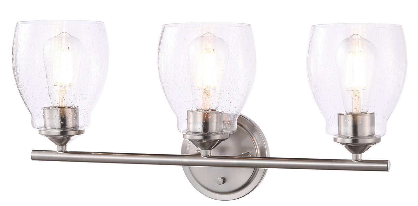 Minka-Lavery 2433-84 Three Light Wall Lamp, Brushed Nickel