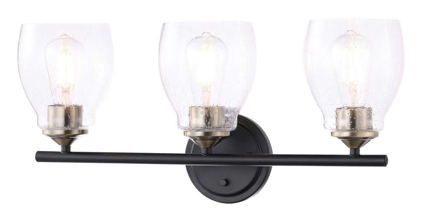 Minka-Lavery 2433-878 Three Light Wall Lamp, Coal And Stained Brass