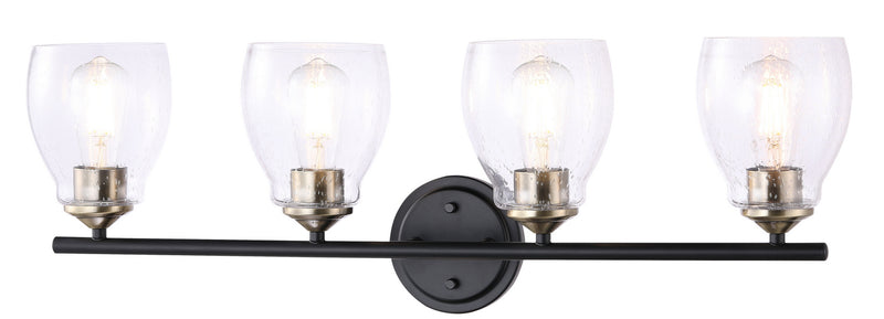 Minka-Lavery 2434-878 Four Light Wall Lamp, Coal And Stained Brass