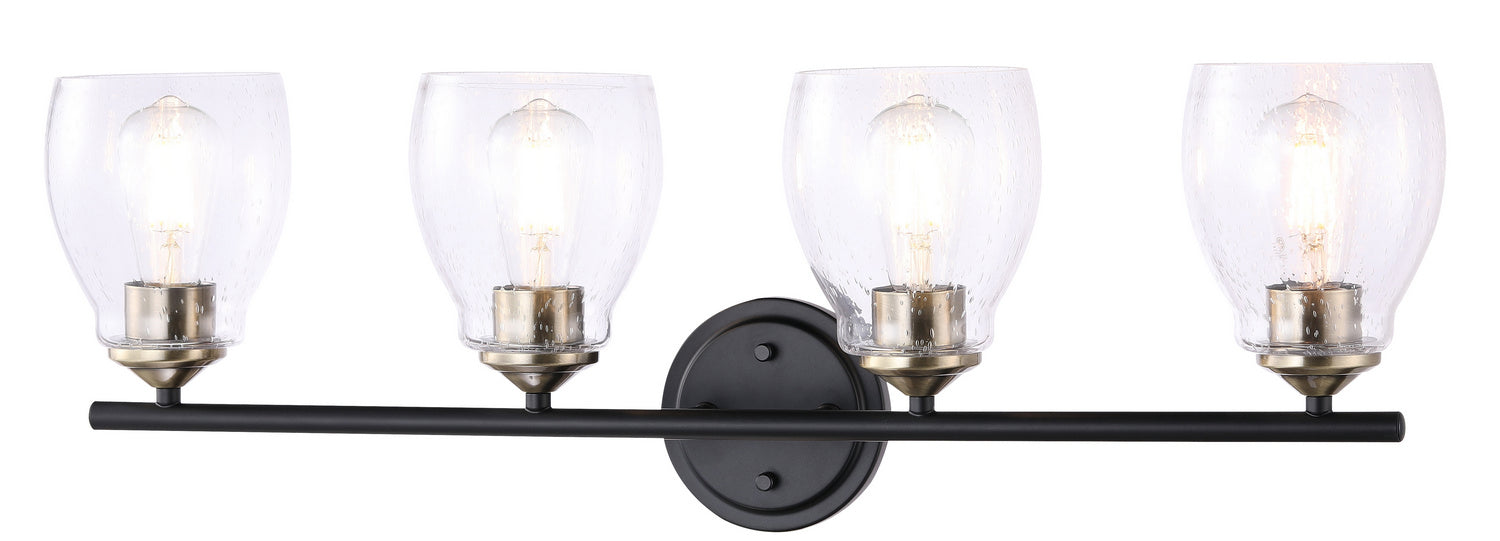 Minka-Lavery 2434-878 Four Light Wall Lamp, Coal And Stained Brass