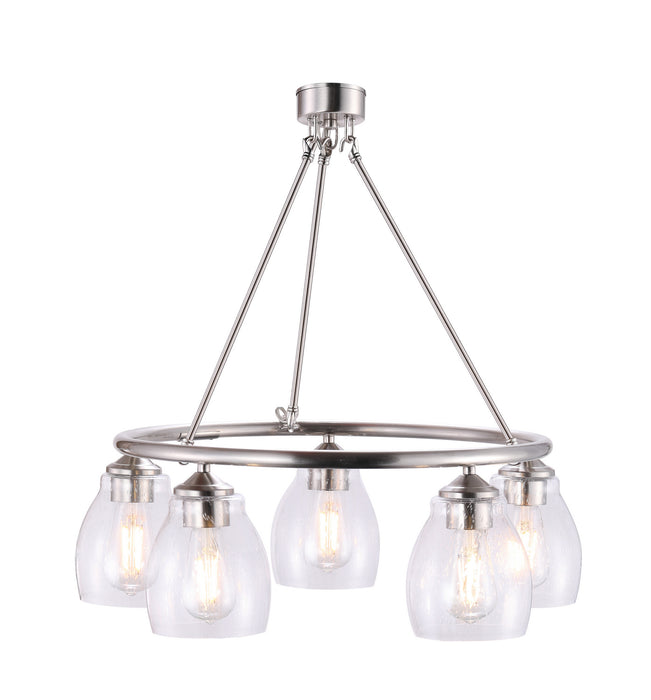 Minka-Lavery 2435-84 Five Light Chandelier, Brushed Nickel